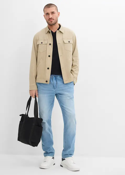 Tunna dra p&aring;-jeans med res&aring;rmidja, Regular Fit, Straight,, bonprix