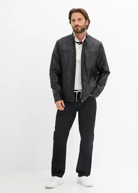 Stretchig dra p&aring;-byxa, normal passform, raka ben, bonprix