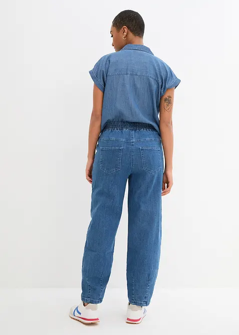 Mom Jeans High Waist, med bekv&auml;m midja, bonprix