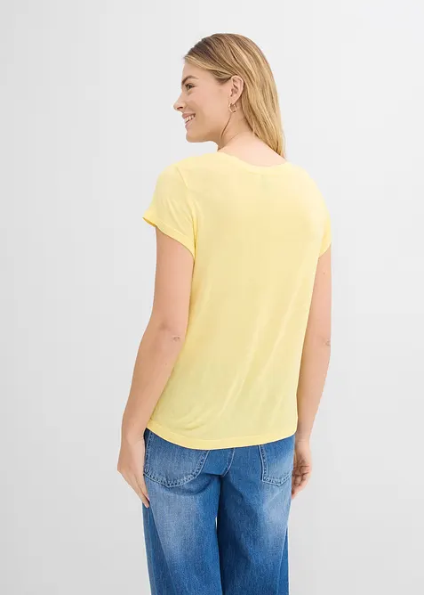 V-ringad topp i mjuk viskos, bonprix