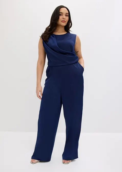 Jumpsuit i glansig satin, bonprix