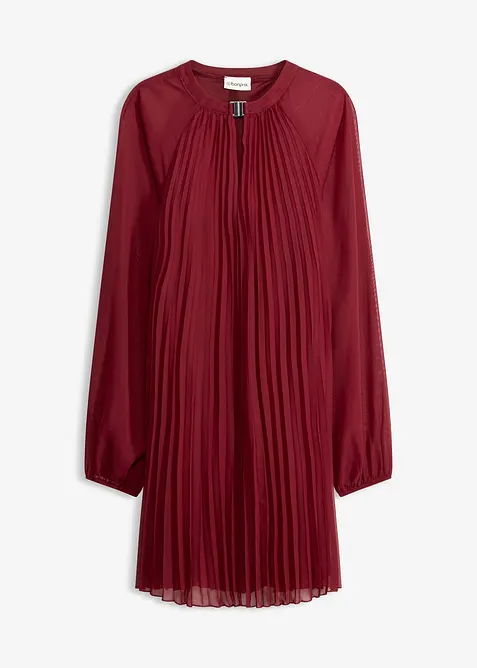 Minikl&auml;nning av tunn chiffong med pliss&eacute;ringar, bonprix