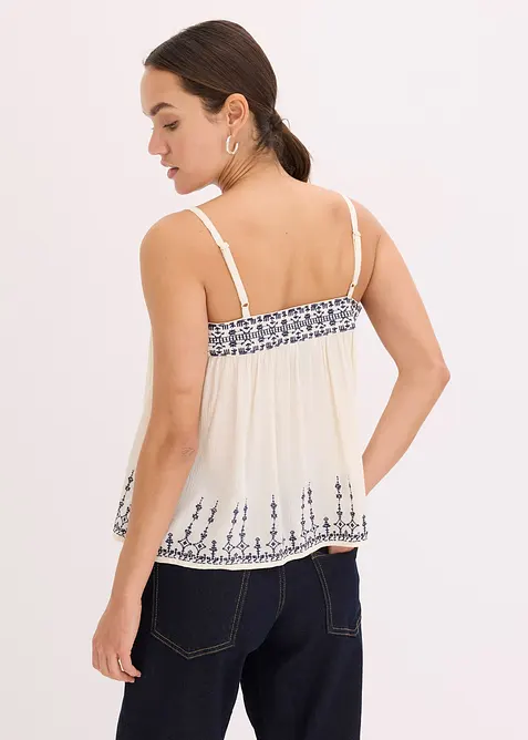 Linne med broderi, bonprix