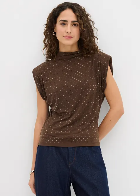 &Auml;rml&ouml;s topp med glitterstenar, bonprix