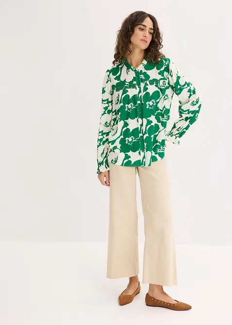 Blus av viskos med mjukt fall, bonprix