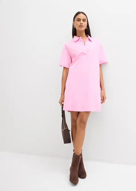 Skjortkl&auml;nning i elastiskt material av ekologisk bomull, bonprix