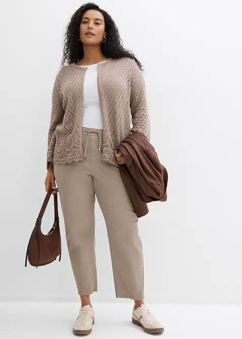 H&aring;lm&ouml;nstrad cardigan i bomull, bonprix