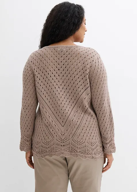 H&aring;lm&ouml;nstrad cardigan i bomull, bonprix