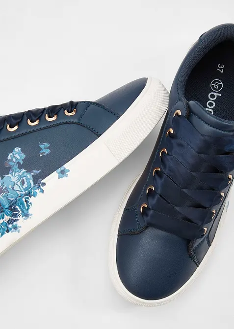 Sneakers med blommotiv, bonprix
