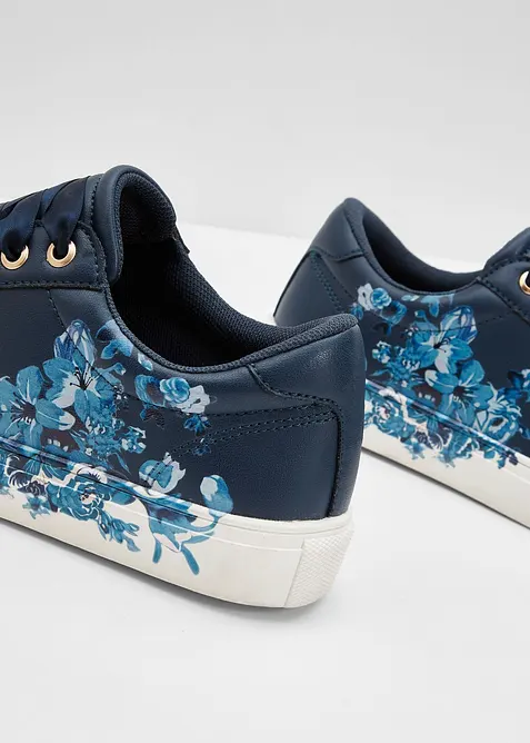 Sneakers med blommotiv, bonprix