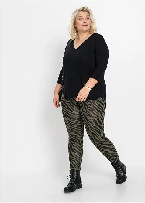 Topp med 3/4-&auml;rm i elastisk viskos, bonprix