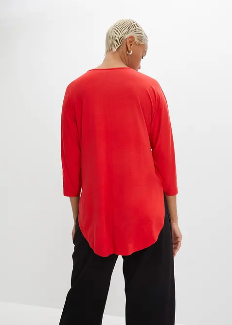 Topp med 3/4-&auml;rm i elastisk viskos, bonprix