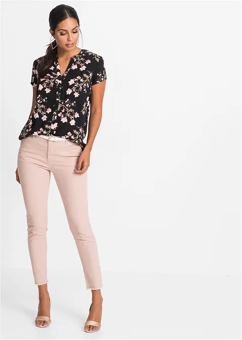 Kort&auml;rmad blus av ren viskos, bonprix