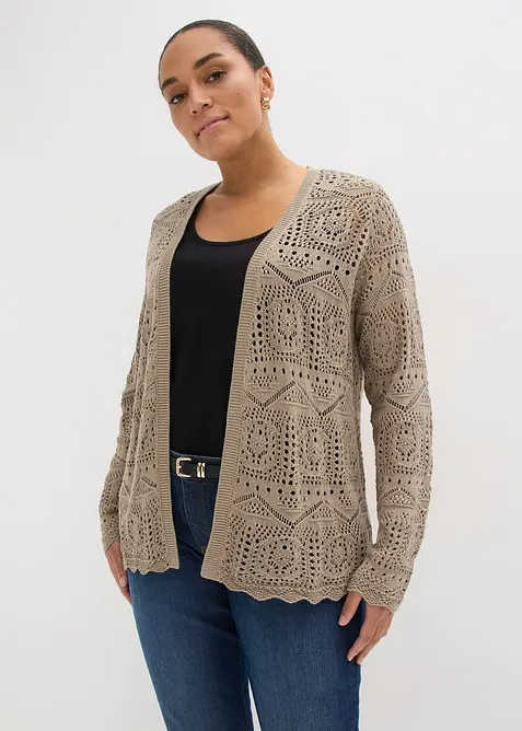 H&aring;lm&ouml;nstrad cardigan, bonprix