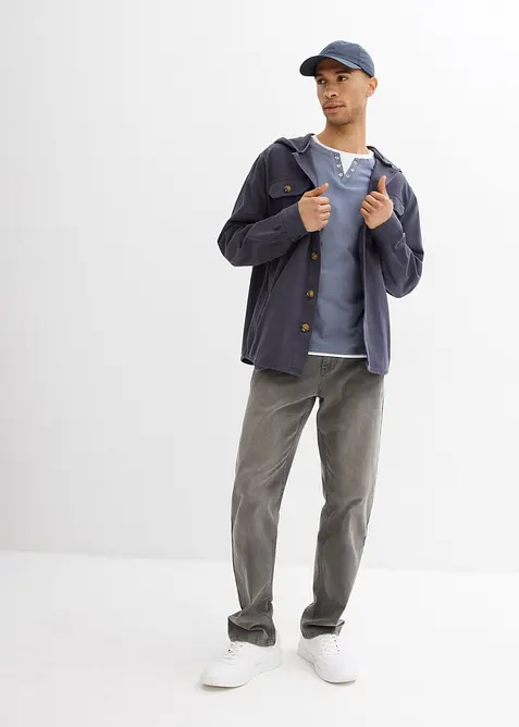 L&aring;ng&auml;rmad T-shirt med 2-i-1-look (2-pack), bonprix