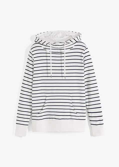 Sweatshirt med luva i bomullsmix, bonprix