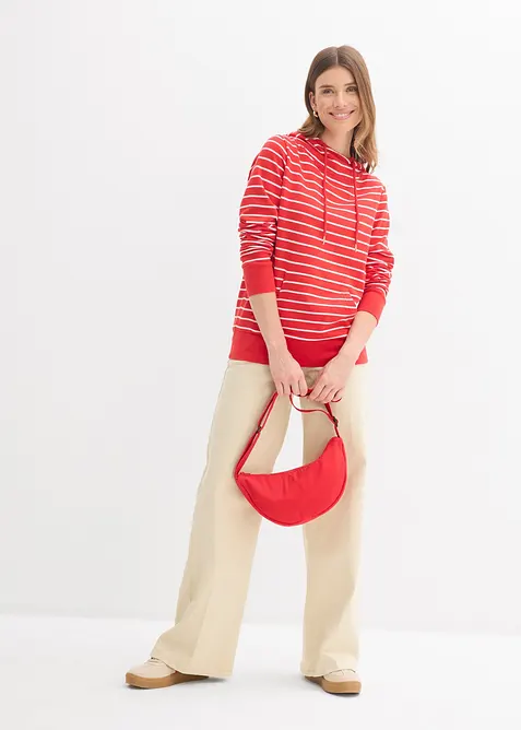 Sweatshirt med luva i bomullsmix, bonprix