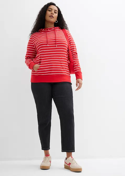 Sweatshirt med luva i bomullsmix, bonprix