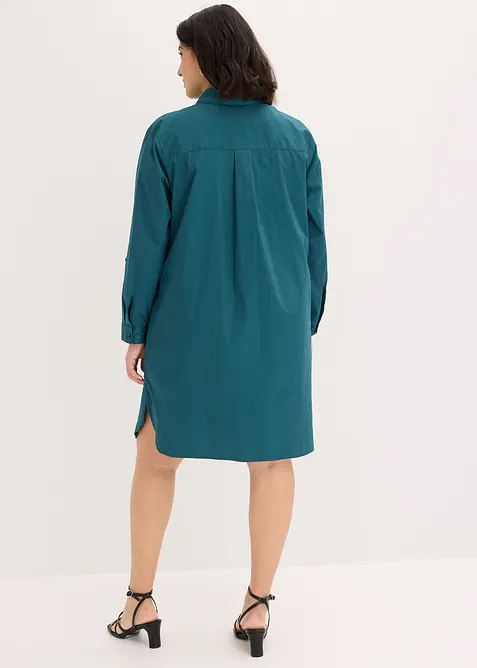 Skjortkl&auml;nning i bomullspoplin, bonprix