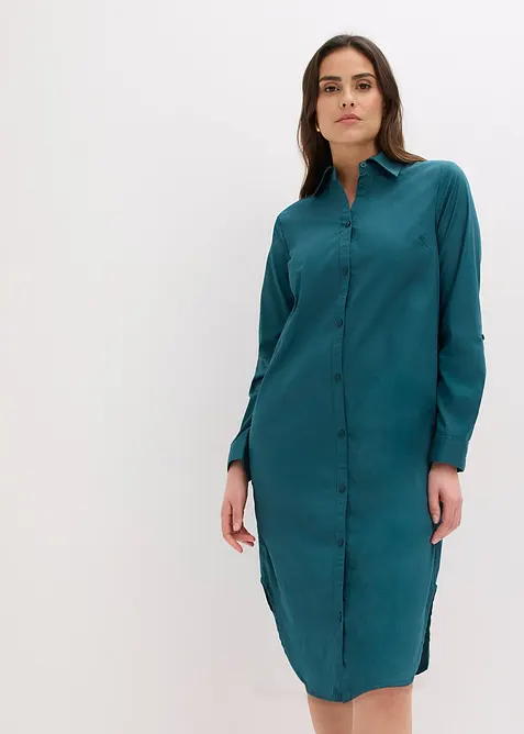 Skjortkl&auml;nning i bomullspoplin, bonprix