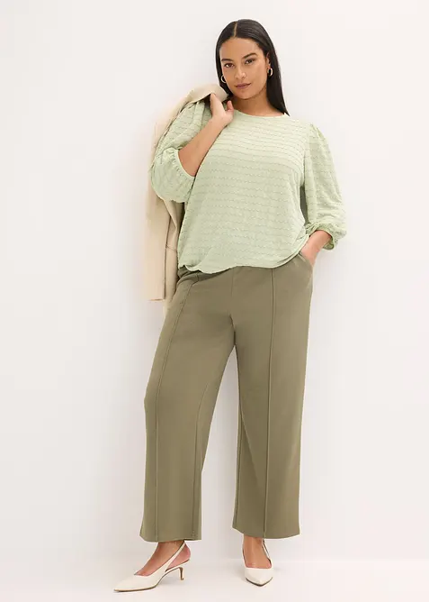 Dra p&aring;-byxa i stadig interlock, bonprix