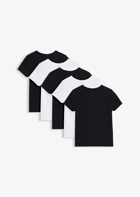 T-shirt i elastisk bomullsmix (5-pack), bonprix