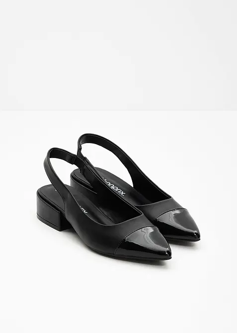 Slingbackpumps med l&aring;g blockklack, bonprix