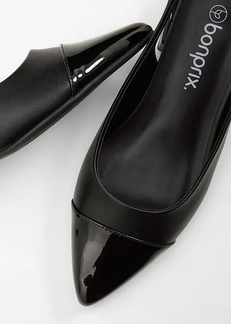 Slingbackpumps med l&aring;g blockklack, bonprix