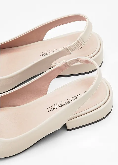 Slingbackpumps med l&aring;g blockklack, bonprix