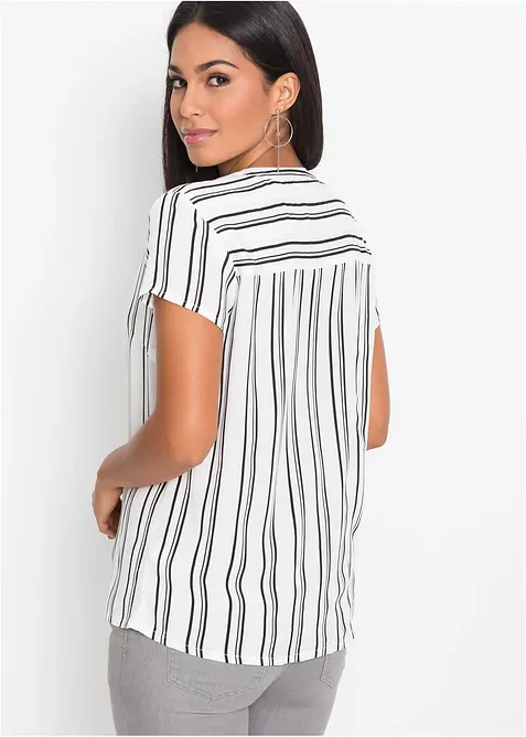 Kort&auml;rmad blus av ren viskos, bonprix