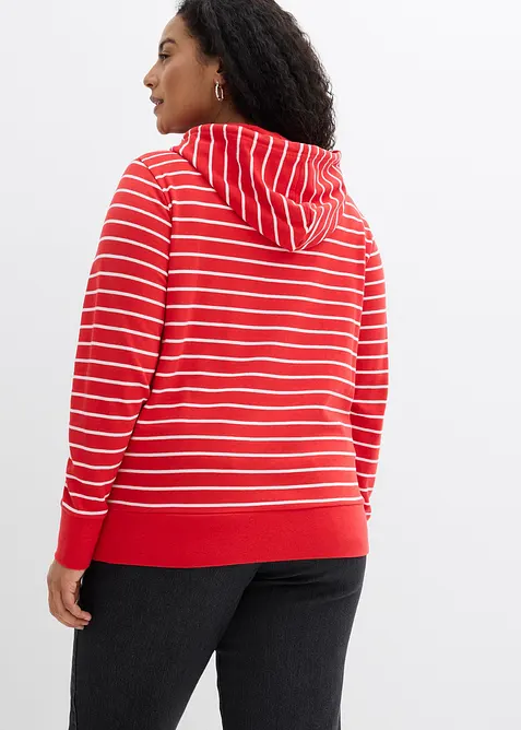 Sweatshirt med luva i bomullsmix, bonprix