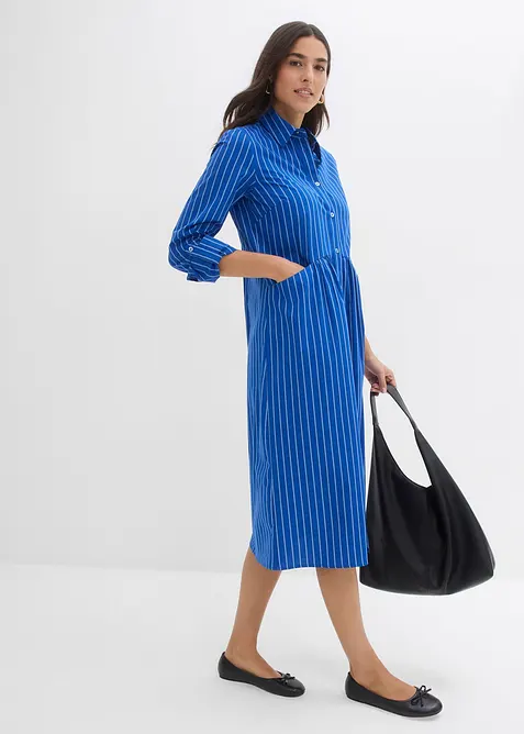 Kl&auml;nning med skjortkrage i ren bomull, bonprix