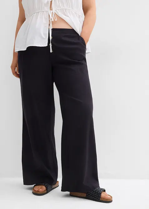 Palazzobyxa med linne, bonprix