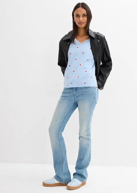 M&ouml;nstrad topp av ren bomull, bonprix