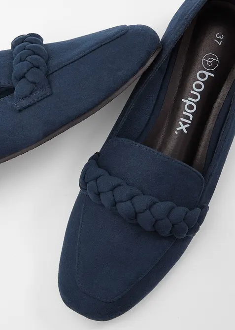 Loafers med fl&auml;tade remmar, bonprix