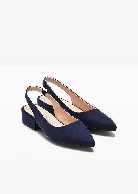 Slingbackpumps med l&aring;g blockklack, bonprix