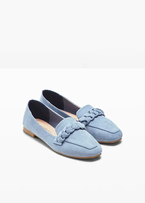 Loafers med fl&auml;tade remmar, bonprix