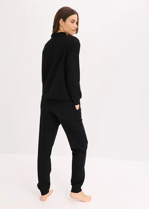 Sweatshirt med krage och dragkedja och trik&aring;byxa i bomull, bonprix