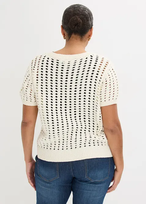 H&aring;lm&ouml;nstrad bomullstr&ouml;ja med korta &auml;rmar, bonprix