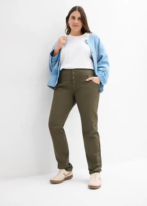 Stretchig twillbyxa, bonprix