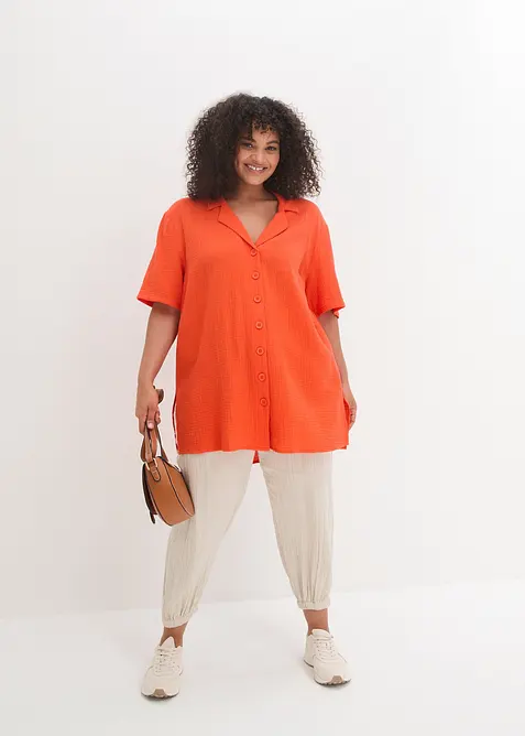 Muslinbyxa med smock i midjan, bonprix