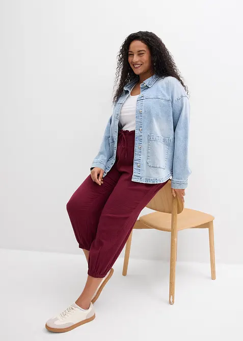 Muslinbyxa med smock i midjan, bonprix