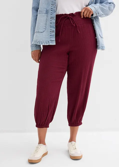 Muslinbyxa med smock i midjan, bonprix