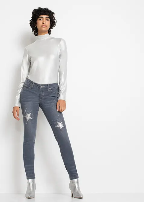 Skinny Jeans Low Waist, med stj&auml;rnor, bonprix
