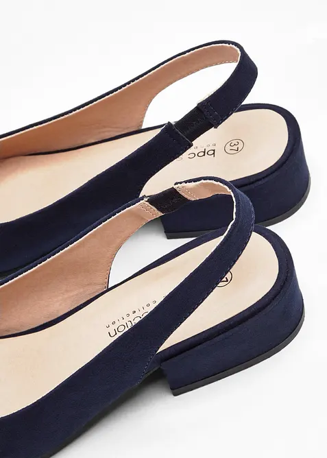 Slingbackpumps med l&aring;g blockklack, bonprix
