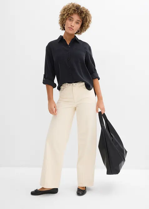 Blus i viskosmix med mjukt fall, bonprix