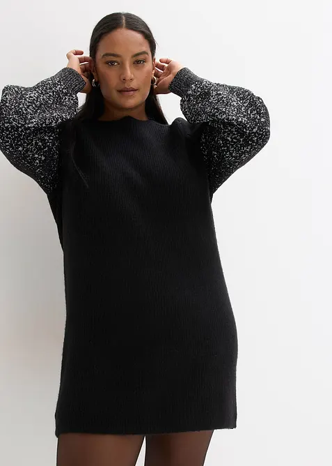 Stickad kl&auml;nning med glittrig effekt, bonprix