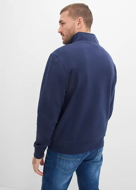 Sweatshirt med dragkedja i ekologisk bomull, bonprix