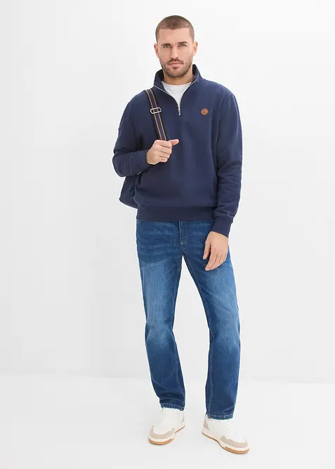 Sweatshirt med dragkedja i ekologisk bomull, bonprix