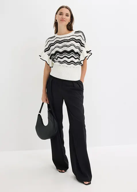 Stickad topp, bonprix